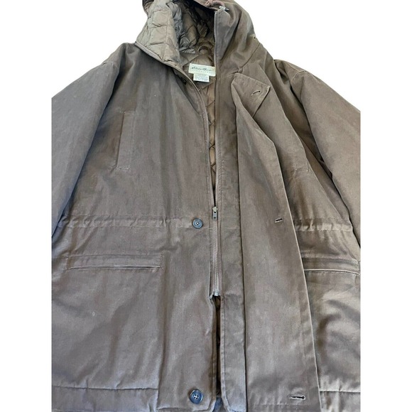 Vintage Eddie Bauer Goose Down Filled Puffer Jacket Winter Coat Mens Sz M Brown - Picture 5 of 10